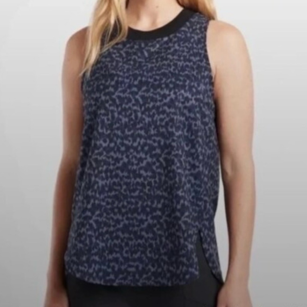 Athleta Zephyr Leopard Print Sleeveless Top Womens Size M